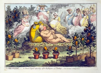 The Orangerie - or - The Dutch Cupid Reposing After the Fatigues of Planting, published 1796